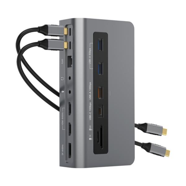 Port d'accès à l'écran USB C à triple écran, double port HDMI à écran unique, 4K à 60 Hz