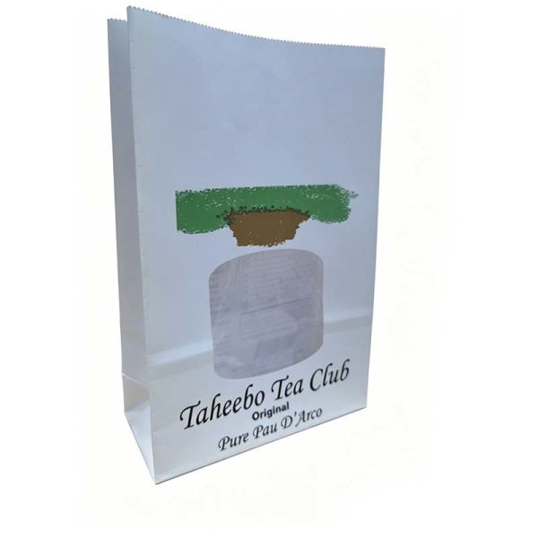 Eco Friendly Tea Paper Packaging Bag White Custom Stand Up Pouches Moisture Proof
