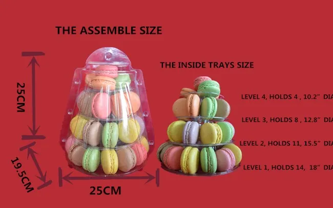 Выставочная витрина еды стойки десерта башни Macaron 4 ярусов для магазина торта