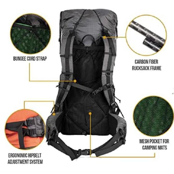 Сумка Ultralight 40L нейлона шотландки 420D Ripstop путешествуя