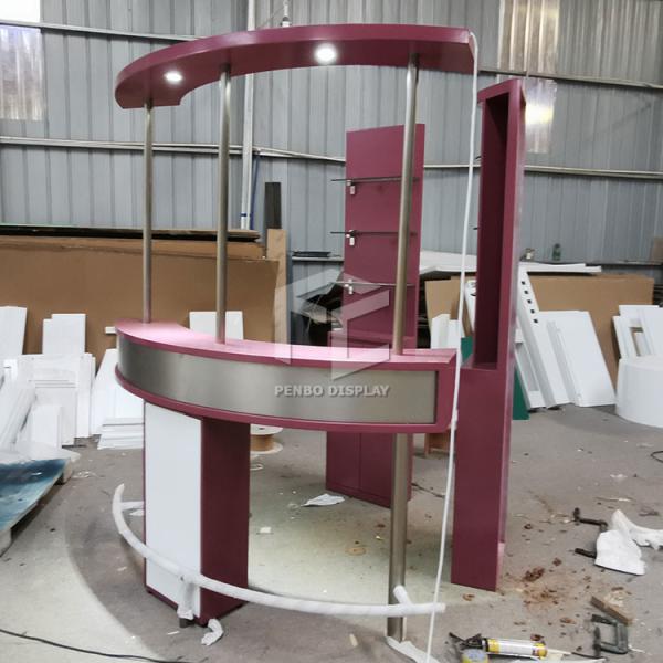 Penbo Brushed Pink Wine Display Cabinet ODM Powder Coated