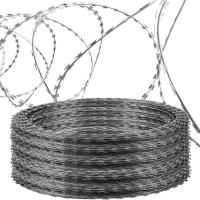 Concertina de aço inoxidável travada Flat Warp BTO-22 Razor Barbed Wire Fence para Airport Fence