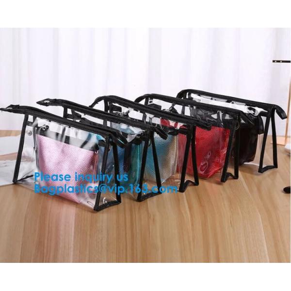 Travel Toiletry Bag Makeup Pouch Durable Carry-On Clear Zipper Small Cosmetics bag Simple Zipper Cosmetic Travel Bag