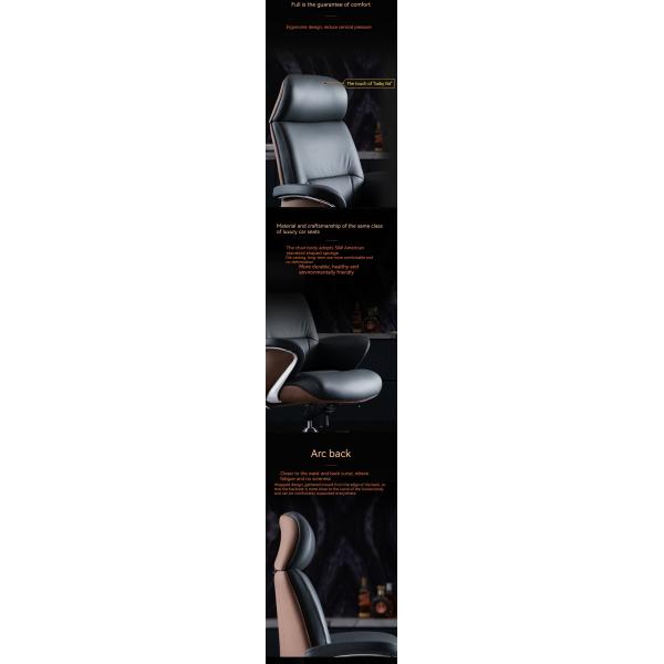 Adjustable Lifting Function Lift Chair Italian Light Luxury Leather Boss Office Chair