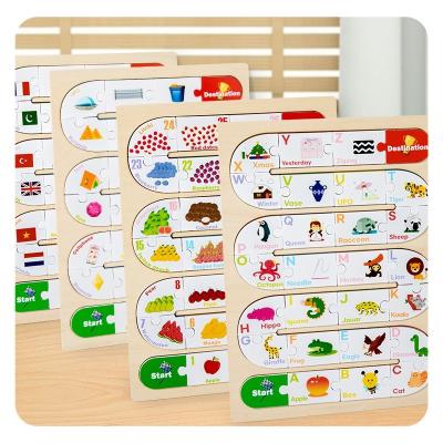 Wooden Alphabetic Puzzle Toy Early Childhood Enlightenment Logic Matching Puzzle Wooden Early Educational Puzzle Kids