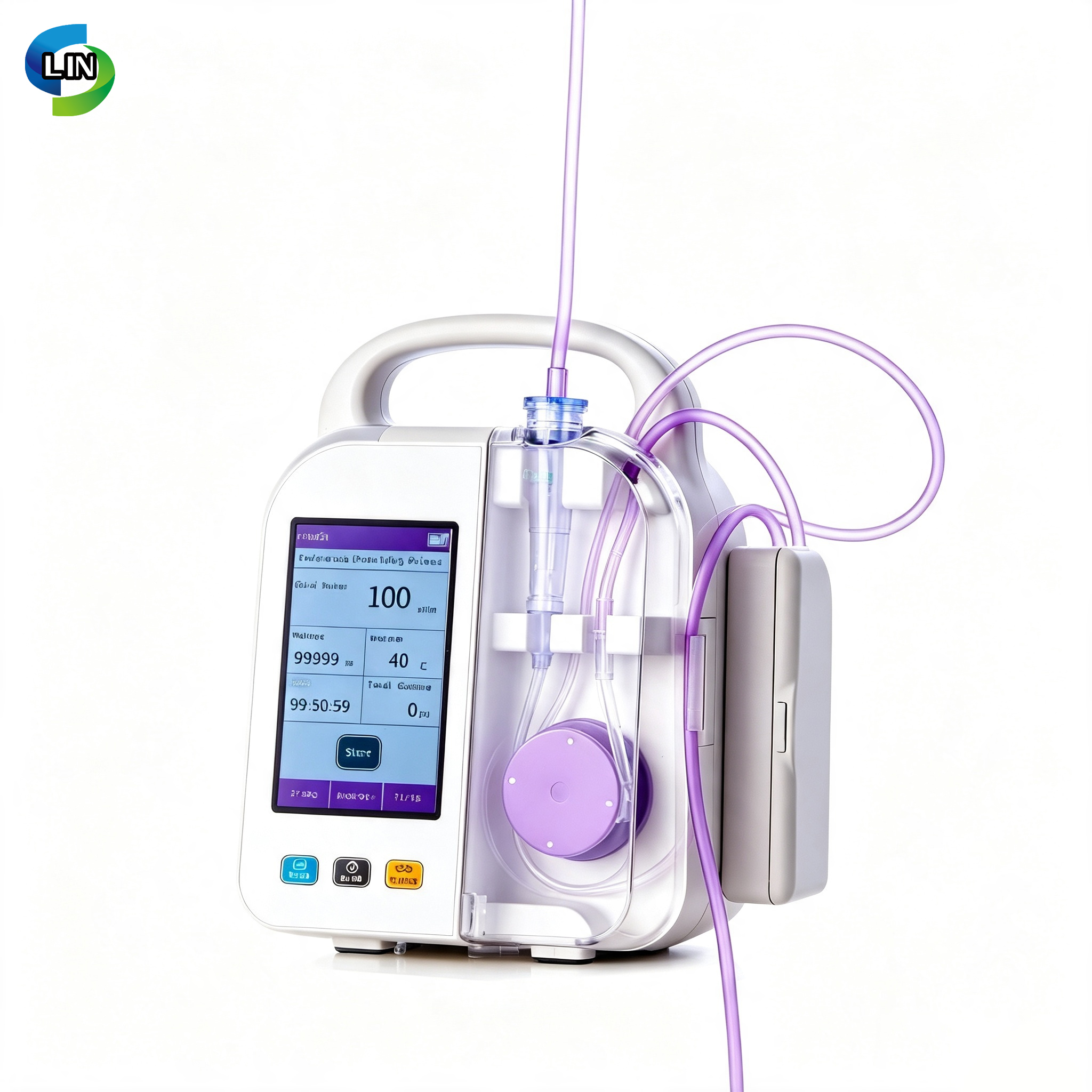 Medical Nutrition Feeding Pump with Curved Peristaltic Mechanism and 1-1800 ml/hour Feeding Rate at 32~50℃ / 90~122℉