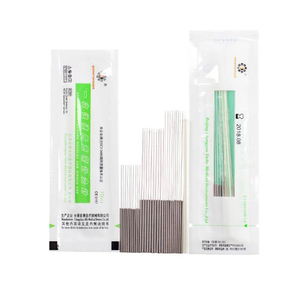 Medical 0.2mm Sterile Acupuncture Needles Individual Guide Tubes With Stainless Steel Handle