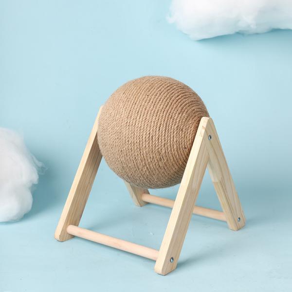 Wooden Cat Scratching Ball Toy Sisal Rope Ball Board Crushing Foot Toy for Cats and Pet Furniture Supplies