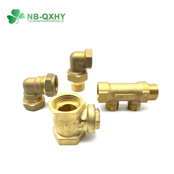 GB Standard 3/8 Brass Copper Compression Fittings Plumbing Tee for Water System