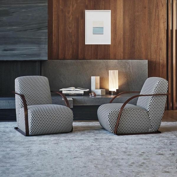 Italian Simple Single Sofa Chair Fabric Leisure Tiger Arm Chair