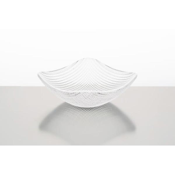 Clear Crystal Glass Dinner Plates Set Shell Bowl Lead Free Machine Made