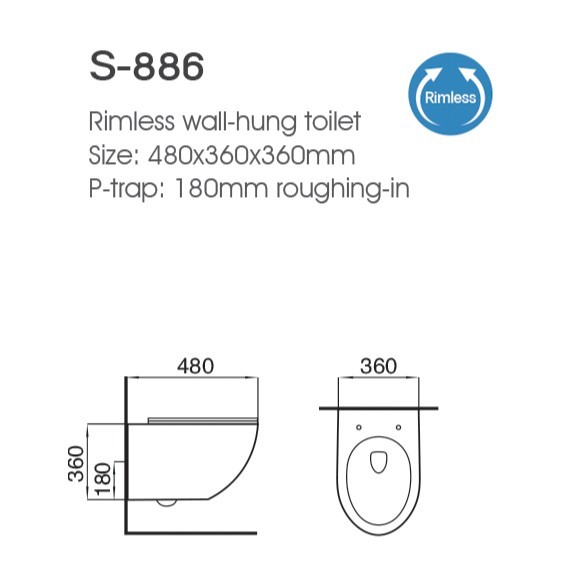 Toilet sin borde cerámico de pared colgante de oro negro electroplacado