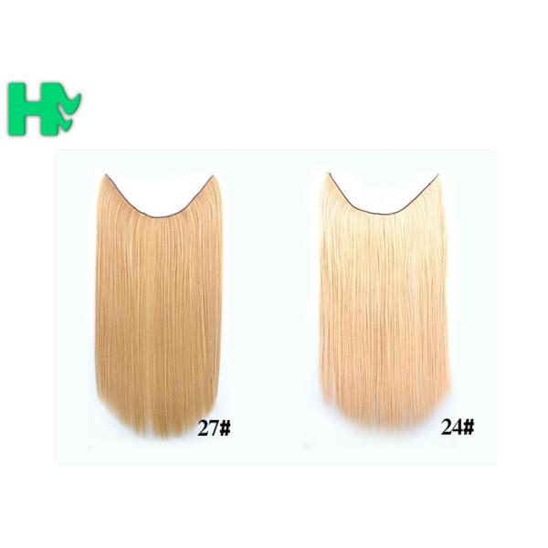 Synthetic Fibre Hair Extensions Straight Double Drawn Human Hair Wefts