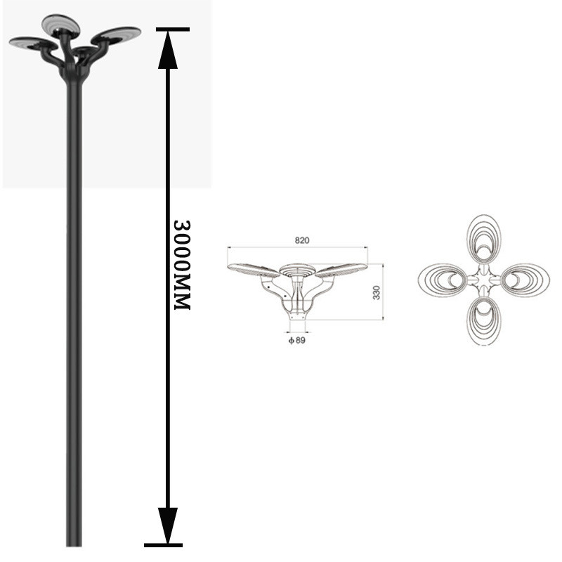Garden Lights High Pole Lights 2.5-3.5m 40-60W LED Solar Street Lights Product Weight 23kg