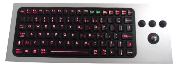 86 chaves IP68 waterproof o teclado industrial do silicone com o teclado selado trackball