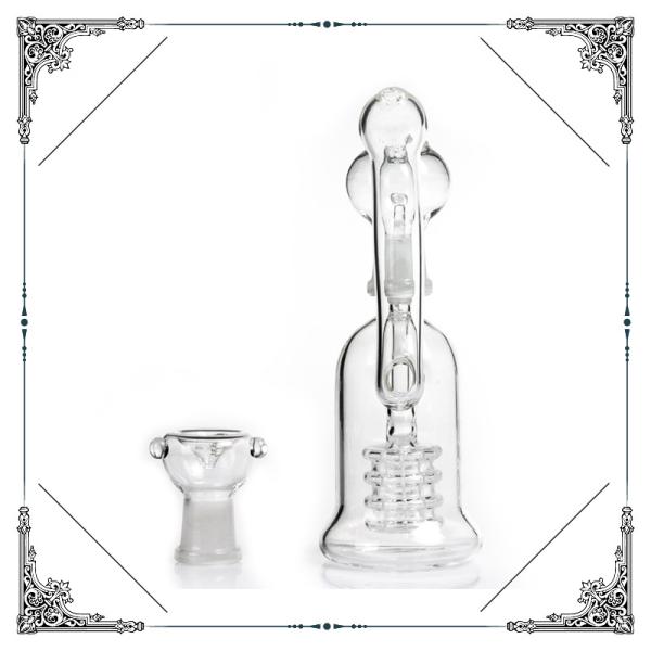 Two Function Bubbler Oil Rig Bong 5mm Thickness With 4 Showerhead Percolator