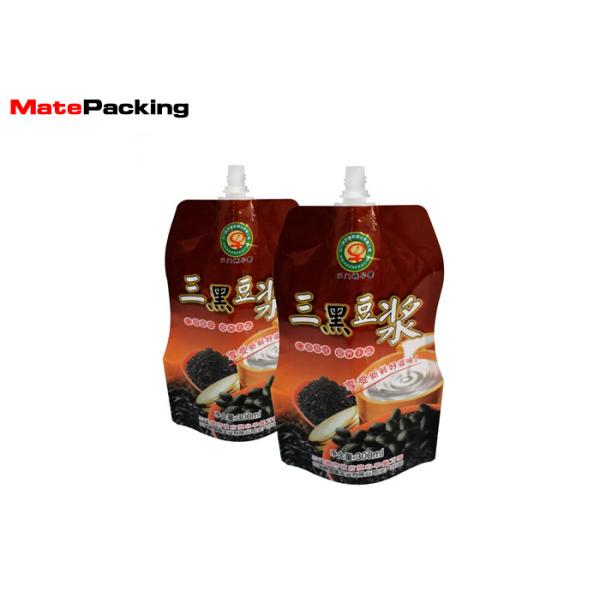 Gravure Printing Stand Up Pouch Bags , Soybean Drink Packaging Plastic Pouches For Liquids