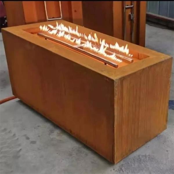tabela portátil contemporânea do fogo de Rusty Corten Steel Outdoor Gas do comprimento de 150cm