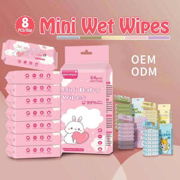 Compact Antibacterial Wet Wipes , Nourishing Travel Wet Wipes Eco Friendly