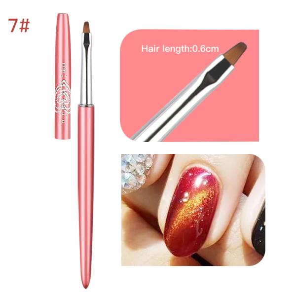 Metal Handle Triangle Nail Gel Paint Brush 12pcs Set Nail Polish Brush