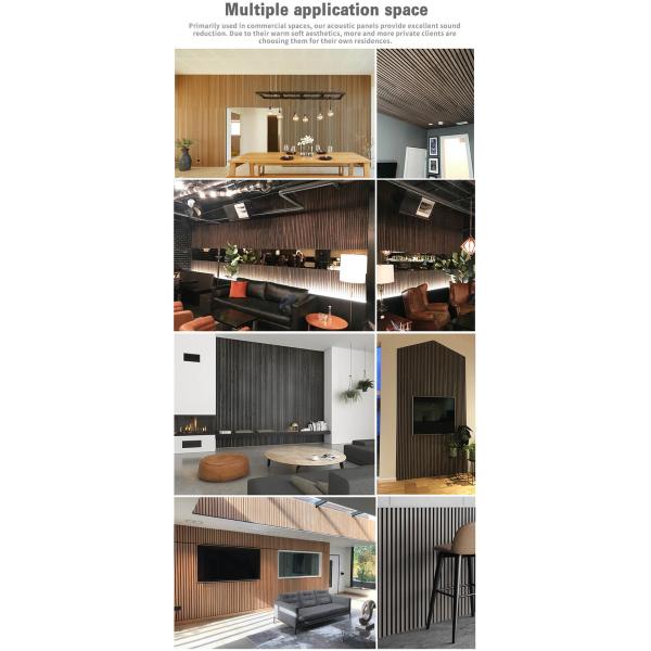 Absorción de sonido de alta calidad 2.4m / 2.7m / 3.0m Acupanela de madera de pizarra de madera acústica de pizarra para pared o decoración