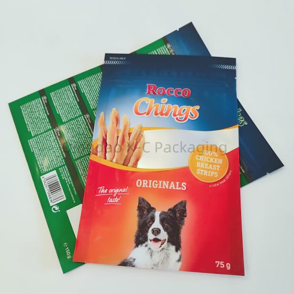 Laminated 3 Side Seal Food Grade Packaging Pouch Flat Pet Food Bags Customizable