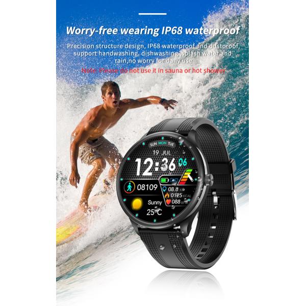 Музыкальный плеер Мужские наручные ЭКГ Смарт-часы 240 * 240 Экран 316L Корпус из нержавеющей стали