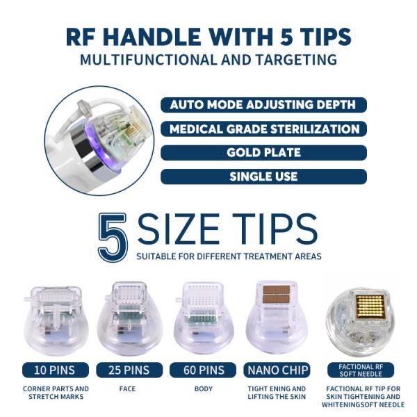 Fractional Rf Golden Microneedle Cartridge Rf Micro Needling Beauty Device
