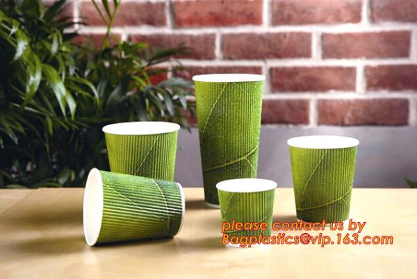 12oz double wall disposable custom printed ripple paper cup, paper tea cups disposable double wall paper cups supplier