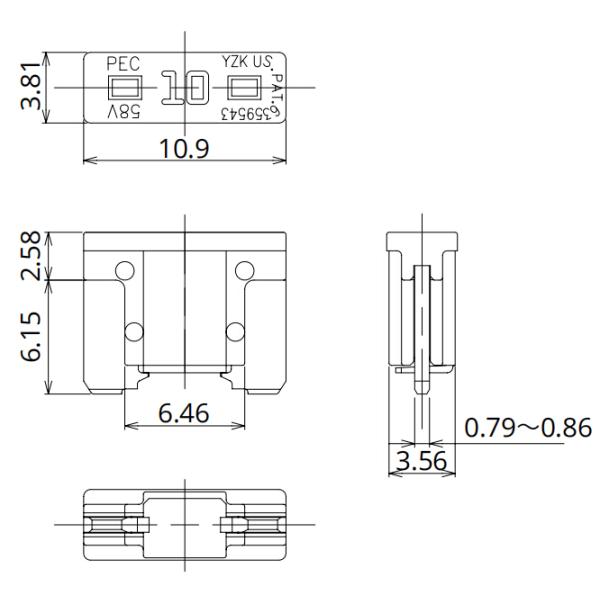 Взрыватель 2A лезвия plasitc сплава цинка микро- к 30A 32V/58V