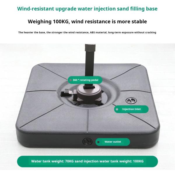 Upgrade Outdoor Garden Umbrella with Double Canopy and Black Handle Aluminum Parasol