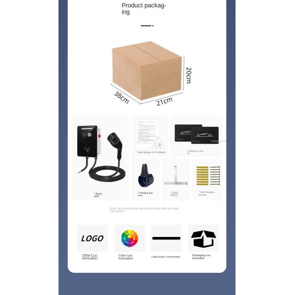 AC Output Current 7KW 220v CCS/Type 2 Wall Mounted European Standard Charging Station