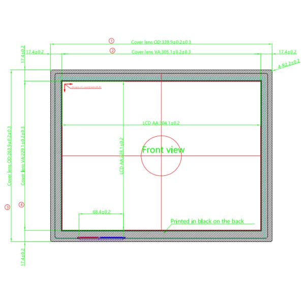 1024×768 15 экран касания дюйма 300кд/㎡ оптически