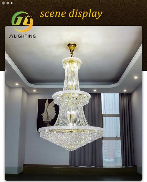 JYLighting Luxury Large LED Chandelier Contemporary Magnificent Crystal Pendant Light for Home and Restaurant