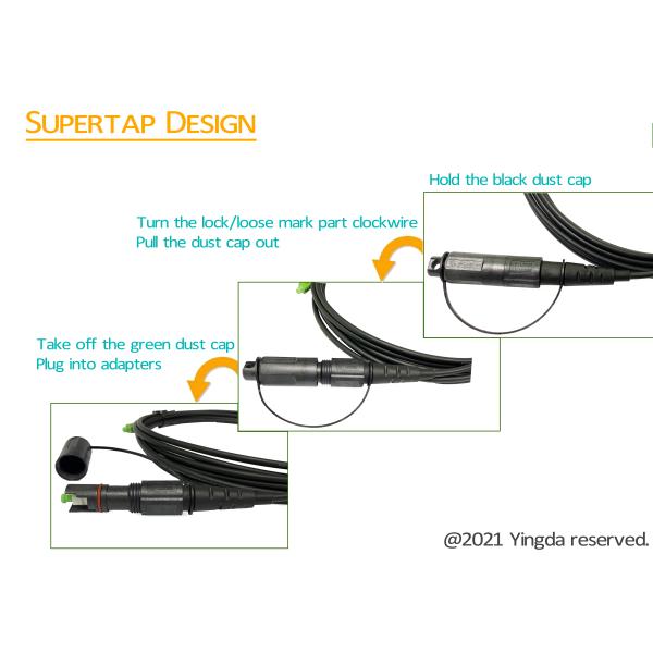 Гибкий провод 5.0mm оптического волокна базовой станции FTTA законченное соединители SC Supertap