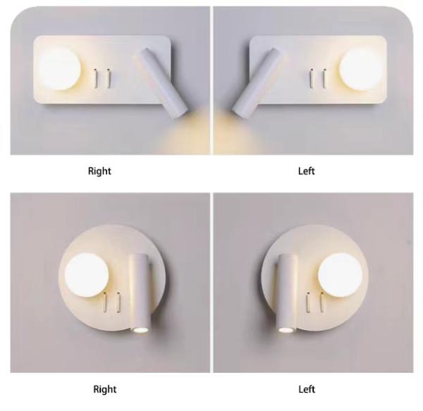 White Reading acrylic ball Wall Lamp 3W +5W Interior Bedroom Bedside Desk Wall Sconce Light Fixture For Indoor Hotel