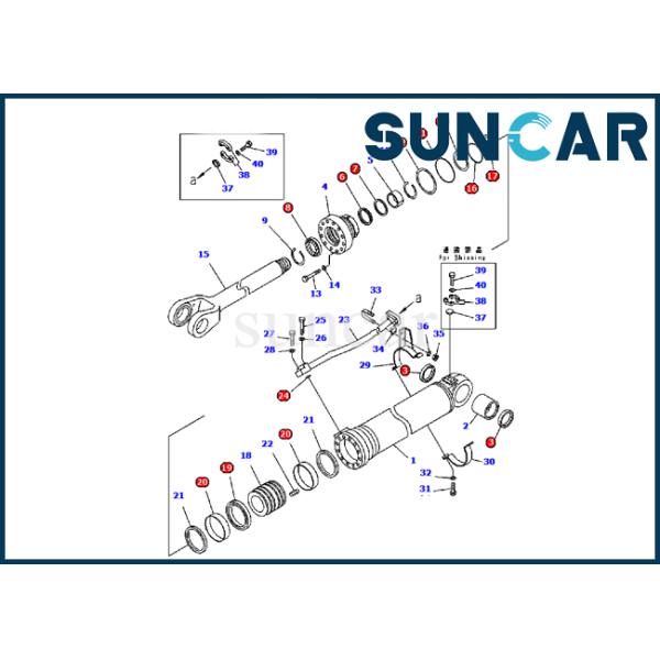 707-99-48620 Lift Cylinder Seal Kit Komatsu WA380-6 Inner Parts Hydraulic Cylinder Replacement