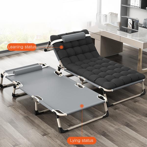 Adjustable Camping Cot with Pillow Folding Patio Chaise Lounge Pool Chair Outdoor for Beach Foldable Portable Bed