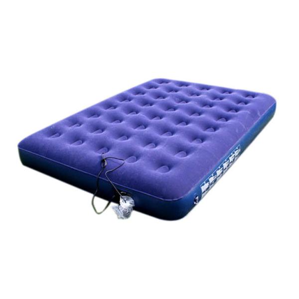 Складный ПВХ надувной матрас ворсопечатный роскошный темно-синий двойной надувной матрас встроенная подушка