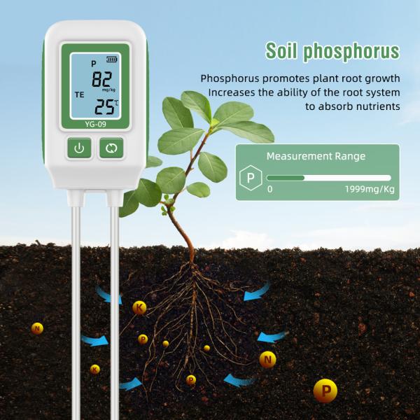 Пластмассовый YIERYI YG-09 Meter плодородия почвы / Npk Tester почвы легкий