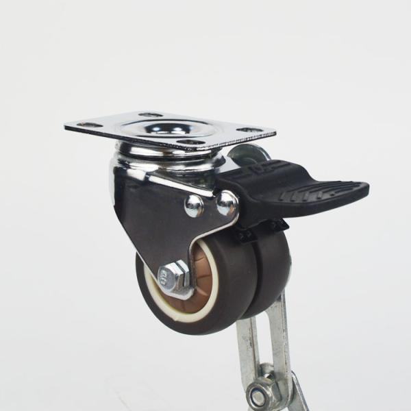 Рицинусы колеса двойника 2 дюймов TPR с тормозами мягко катят рицинусы мебели Брауна резиновые