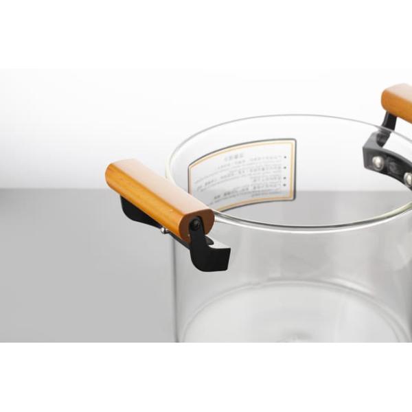 3.3L Clear Glass Kitchen Wares Saucepan Heat Resistant Glass Cookware Stovetop