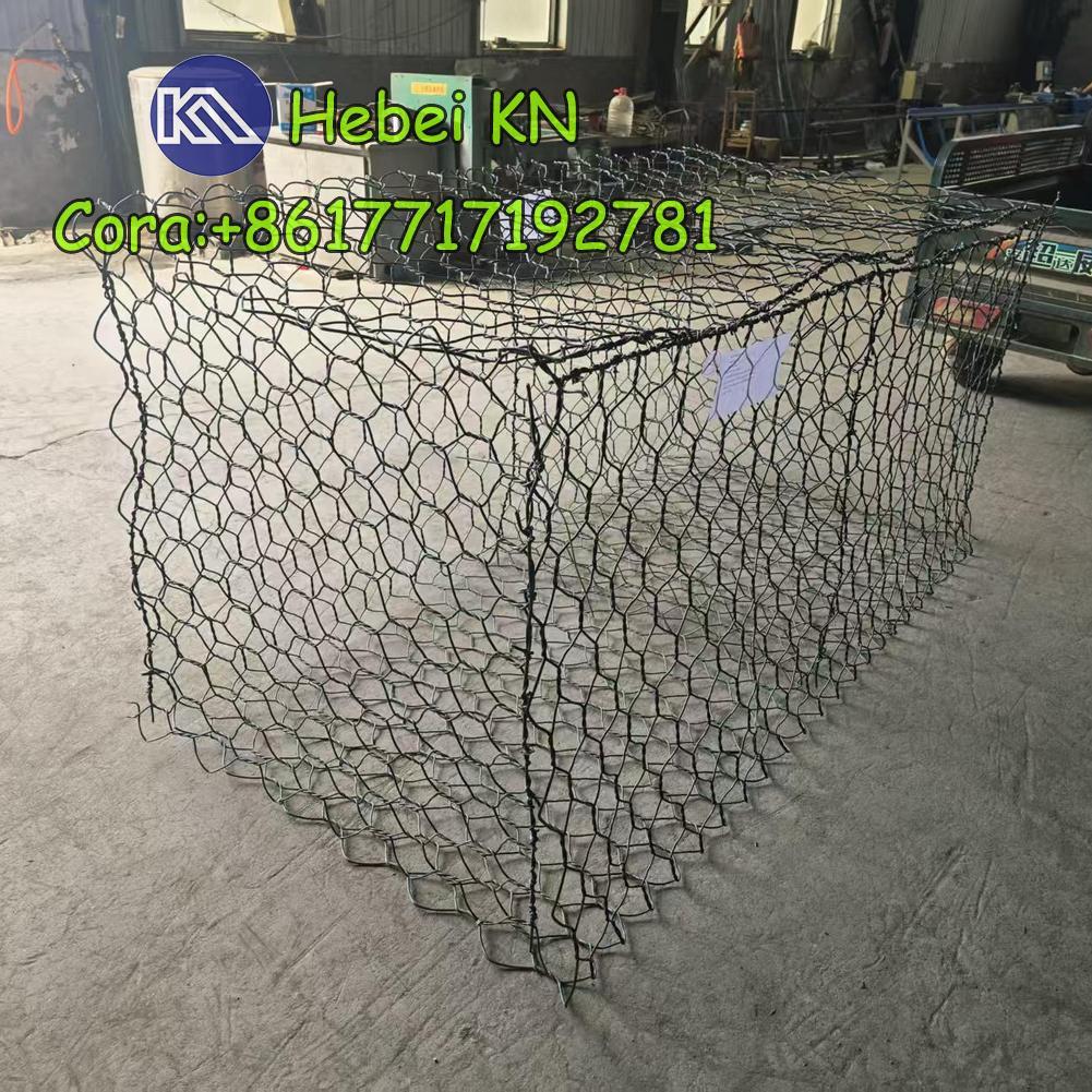 Galvanized Double-twisted Hexagonal Woven Gabion Basket For Retaining Walls