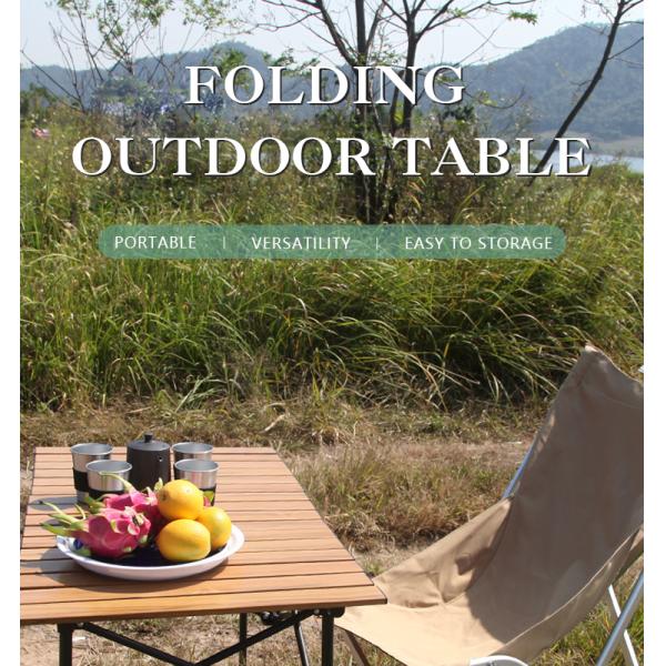 Adjustable Height Aluminum Camping Table 43-64cm 30kg Load