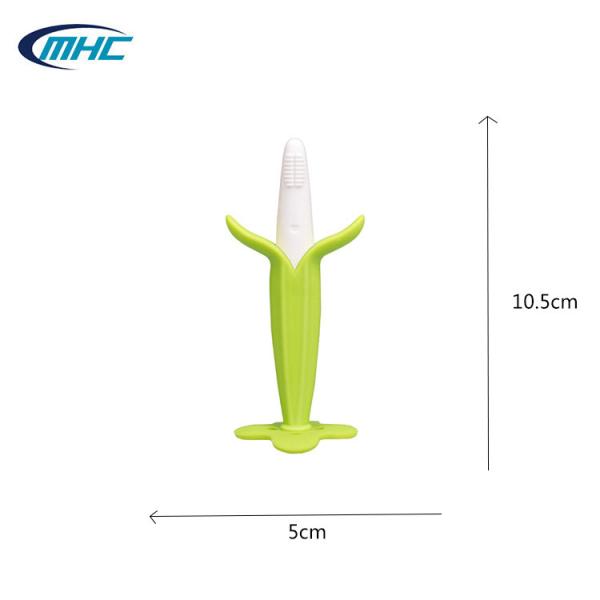 O milho dá forma ao bebê unisex Teether do silicone que sai os dentes a escova de dentes infantil Teether