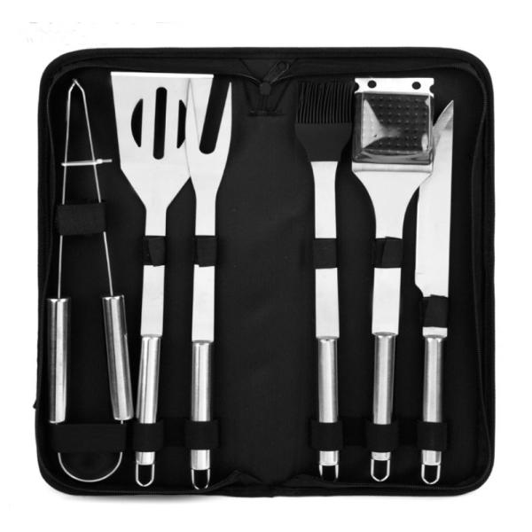 Wholesale 6PCS Barbecue With Nylon Roll Bag For Outdoor BBQ Tool