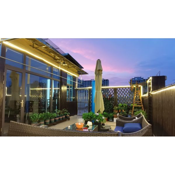 Solar LED light strip self-adhesive outdoor waterproof outdoor courtyard balcony atmosphere outdoor color ultra-bright