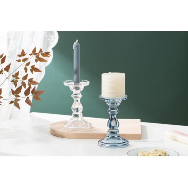 Pillar Taper Crystal Glass Candlestick Holders Decorative Lead Free