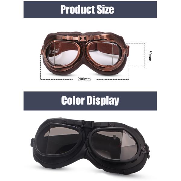 Vintage Style Motorcycle Glasses with Anti-fog and Eye Protection Features