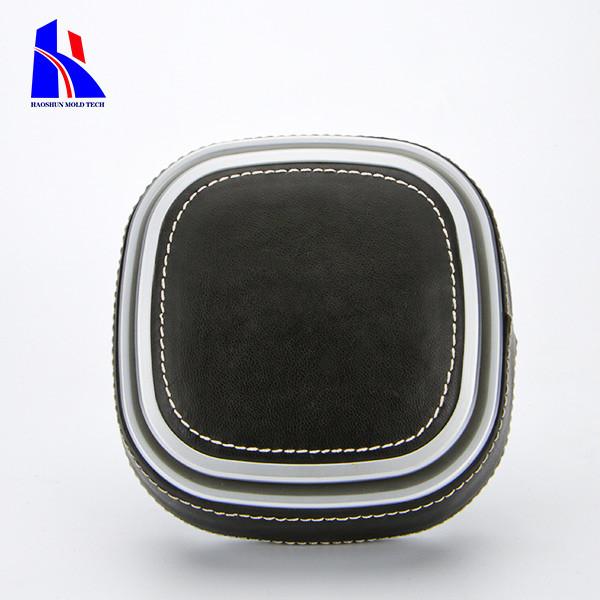 PC ABS Plastic Injection Molded Parts Body Housing With Sliver Painting And Leather Covering